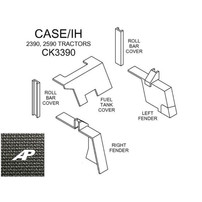 Tractors Lower Cab Kit – Black Basketweave for Case IH