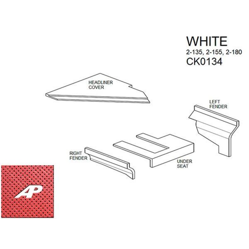 White Lower Cab Kit With Headliner, Early – Red for White