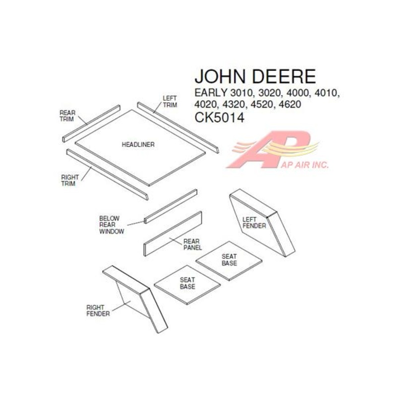 Year A Round Qt1 Cab Kit With Headliner – Black for John Deere
