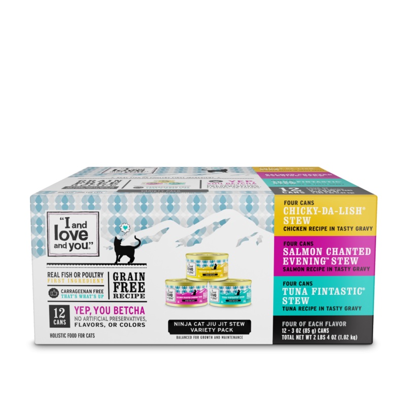 I and Love and You Chicky-Da-Lish, Salmon Chanted Evening and Tuna Fintastic Stew Multi-Pack Canned Cat Food