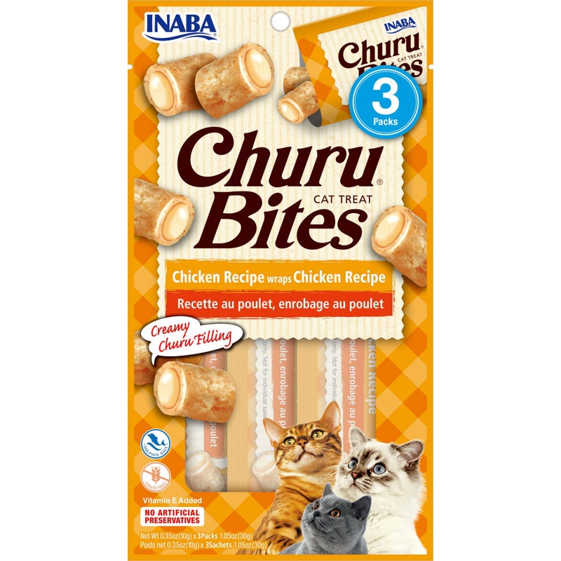 Inaba Cat Churu Bites Chicken Recipe Wraps Chicken Recipe Cat Treats