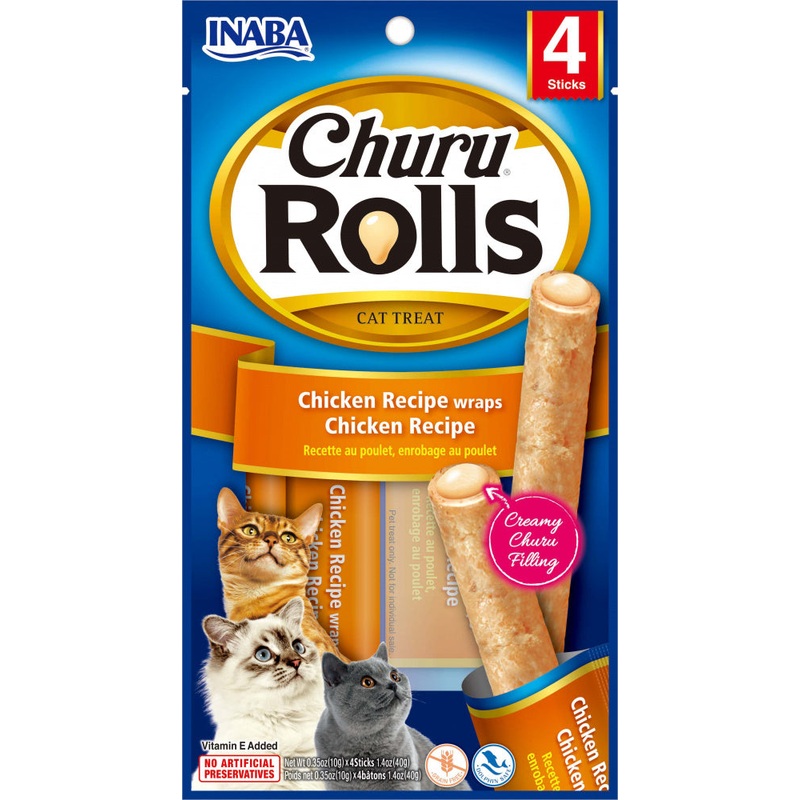 Inaba Cat Churu Rolls Chicken Recipe Wraps Chicken Recipe Cat Treats