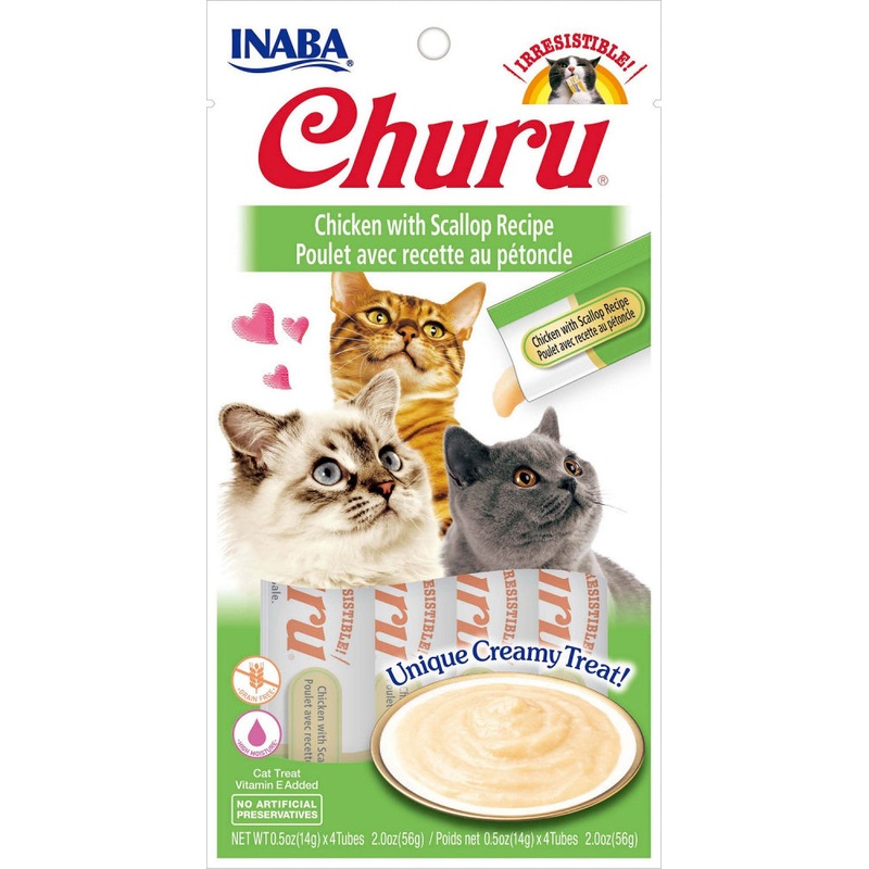 Inaba Churu Chicken Puree with Scallop Cat Treat