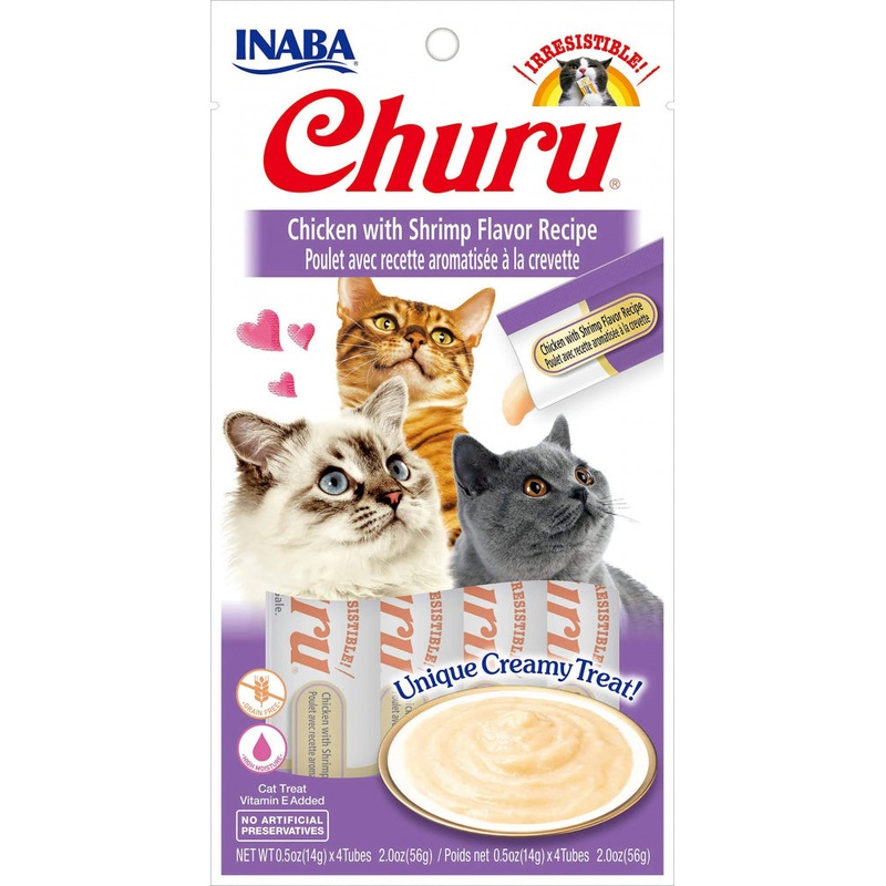 Inaba Churu Chicken Puree with Shrimp Cat Treat