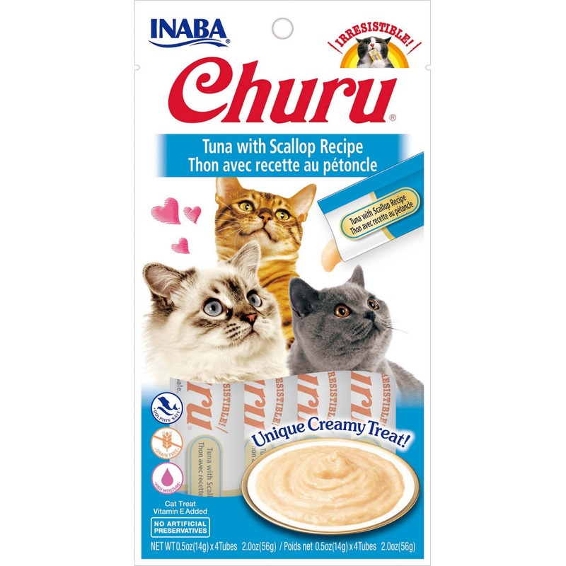 Inaba Churu Tuna Puree with Scallop Cat Treat