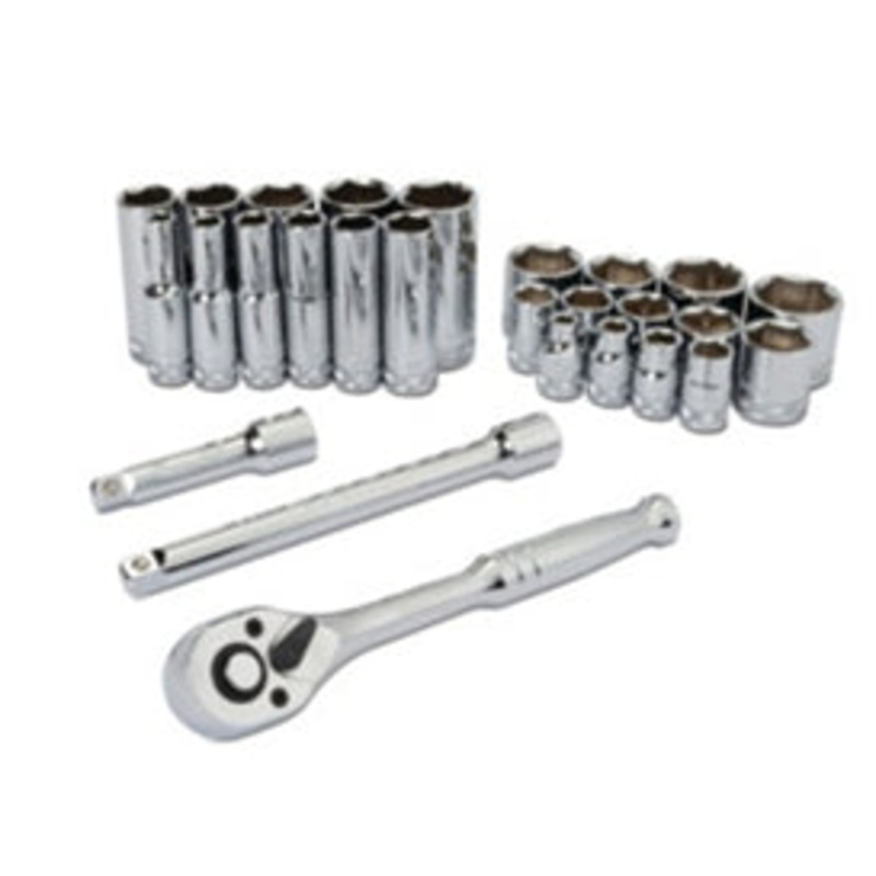 27 PC 3/8 DRIVE MECHANICS SAE SOCKET SET
