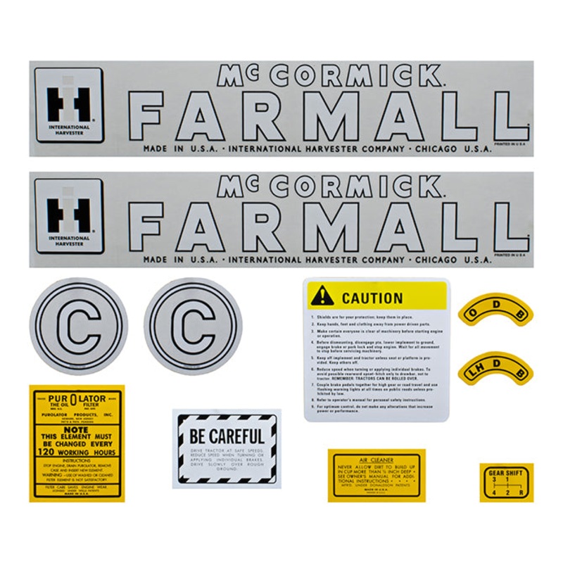 Decal Set for International / Farmall C 1949-1951 Mylar – IH McCORMICK FARMALL