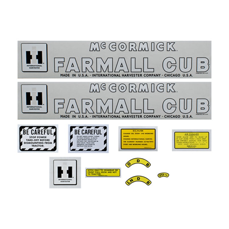 Decal Set for International / Farmall Cub 1949-1954 Mylar – McCORMICK FARMALL CUB
