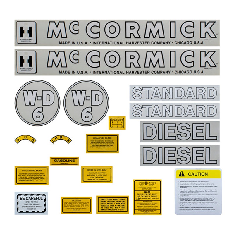 Decal Set for International / Farmall WD-6 1945-1952 Mylar – McCORMICK