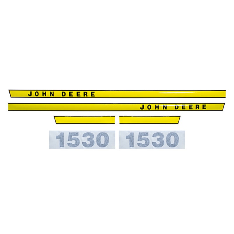 Decal Set for John Deere 1530 Early Mylar – Hood Only – 2 Wide Stripe