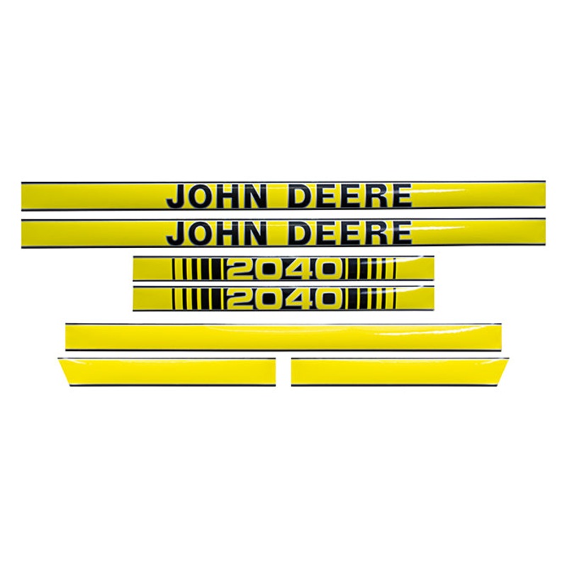 Decal Set for John Deere 2040 From Serial # 350000 Mylar – Hood Only – Tiger Stripe