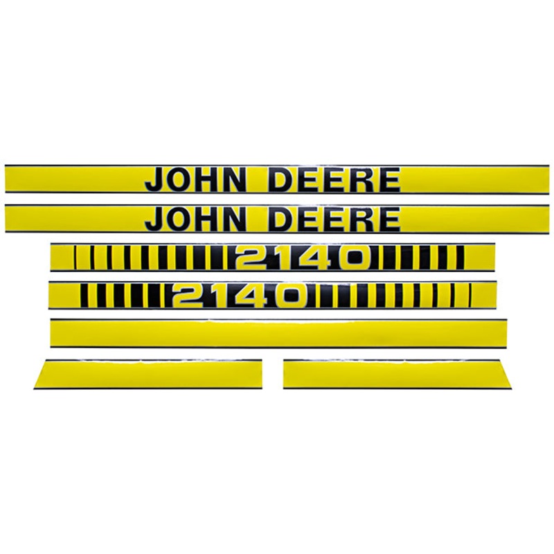 Decal Set for John Deere 2140 From S#430000 Mylar – Hood Only – Tiger Stripe