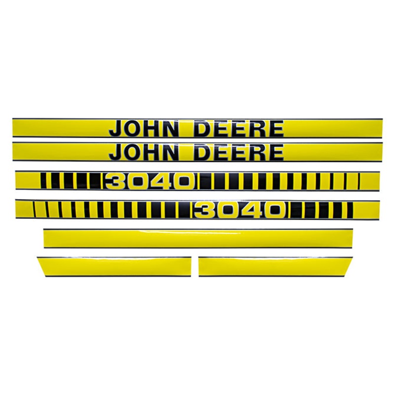 Decal Set for John Deere 3040 From S#430000 Mylar – Hood Only