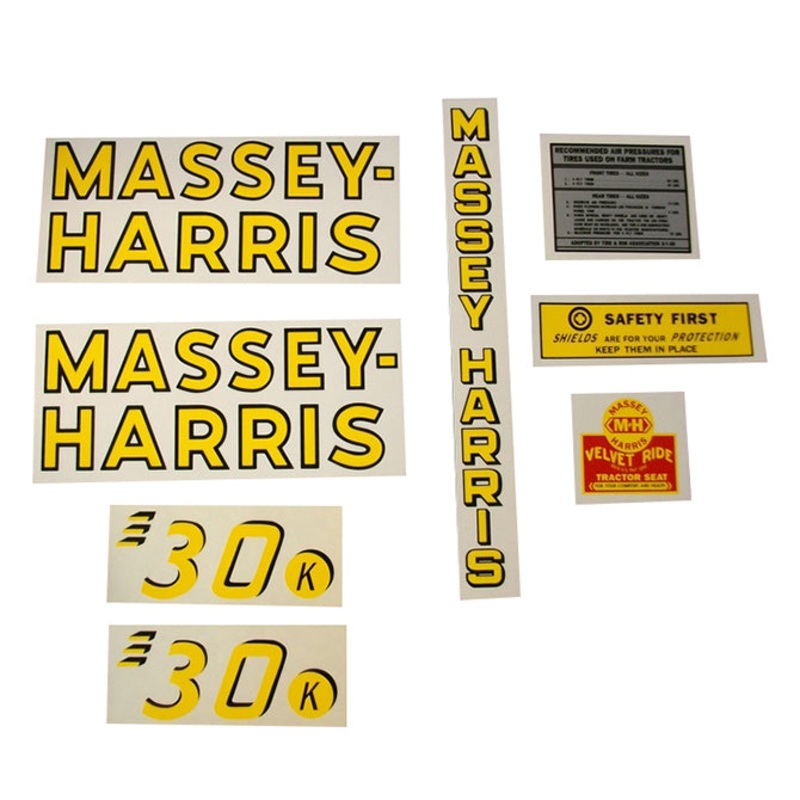 Decal Set for Massey Harris 30 30K Kerosene Mylar