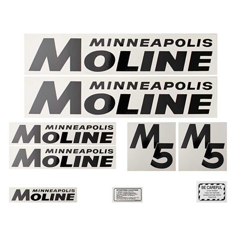 Decal Set for Minneapolis Moline M5 Black Mylar – Black Letters
