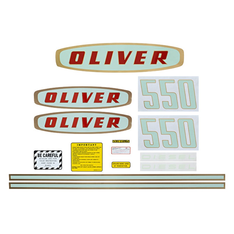 Decal Set for Oliver 550 Diesel Early Mylar