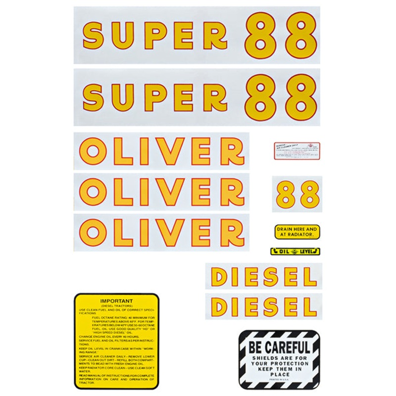 Decal Set for Oliver Super 88 Diesel Mylar