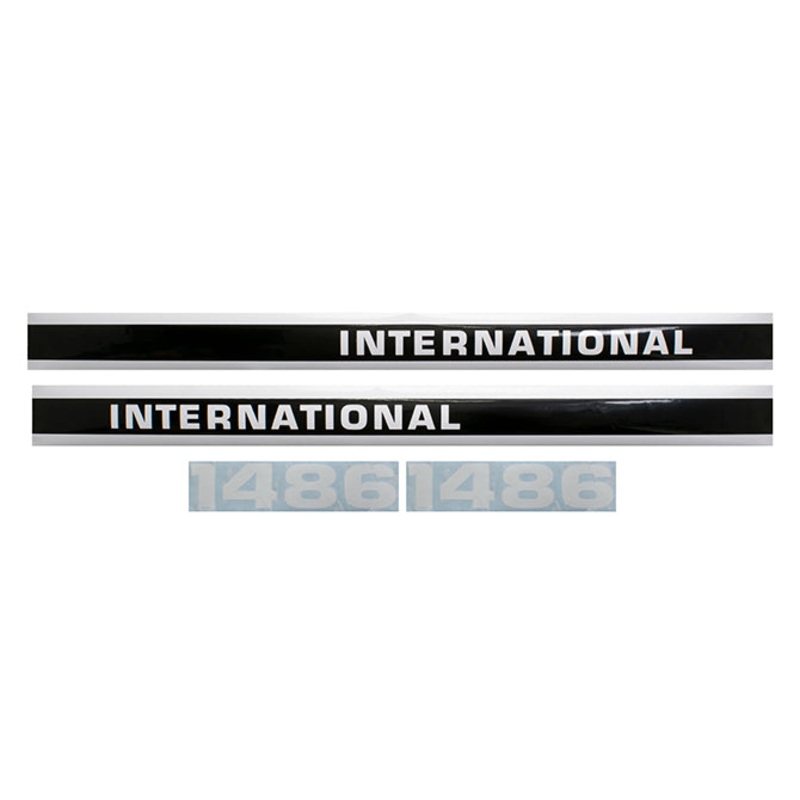 Decal Set for International / Farmall 1486 w/o Cab Mylar – Black & White – Hood Only