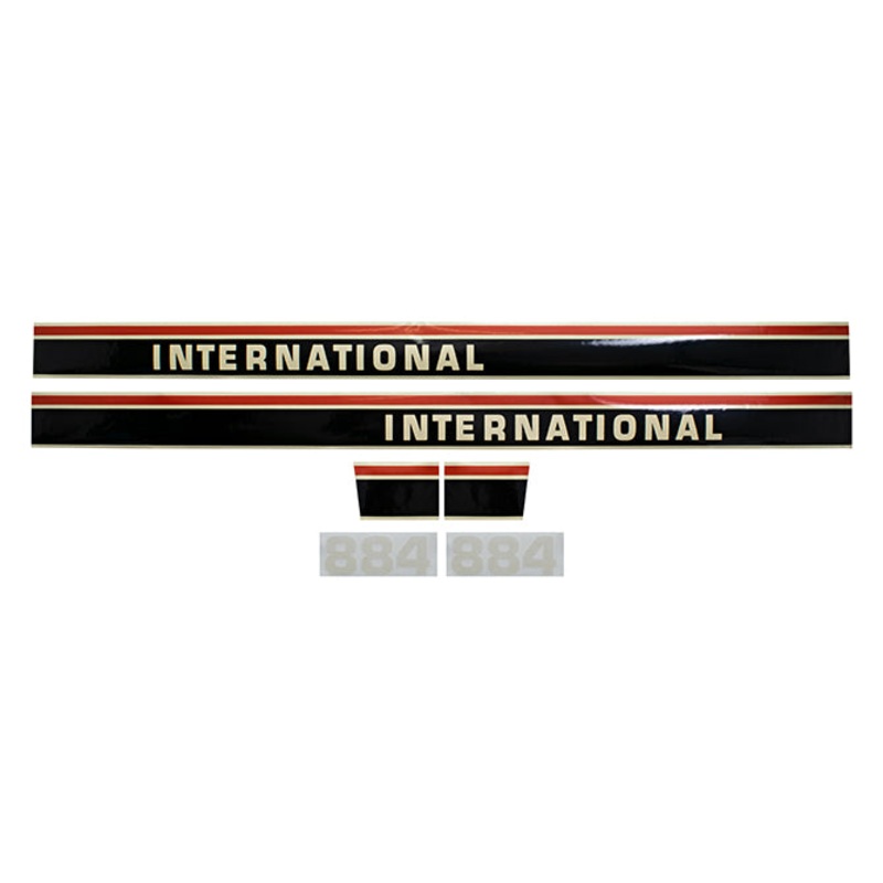 Decal Set for International / Farmall 884 Utility Mylar – Red & Black (53 1/2) – Hood Only