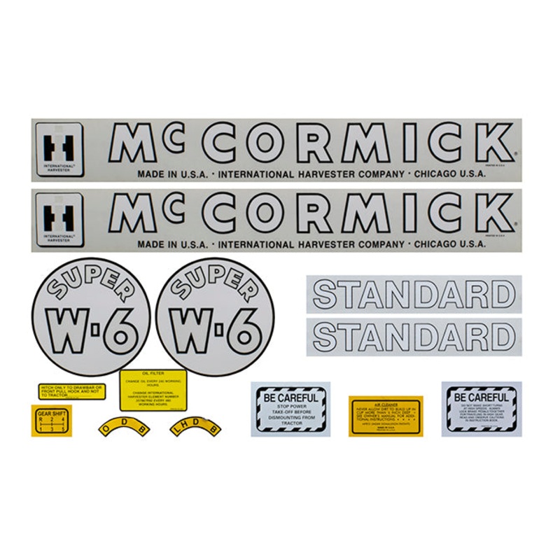 Decal Set for International / Farmall Super W-6 Mylar