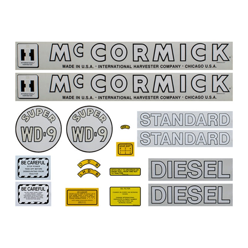 Decal Set for International / Farmall Super WD-9 Mylar