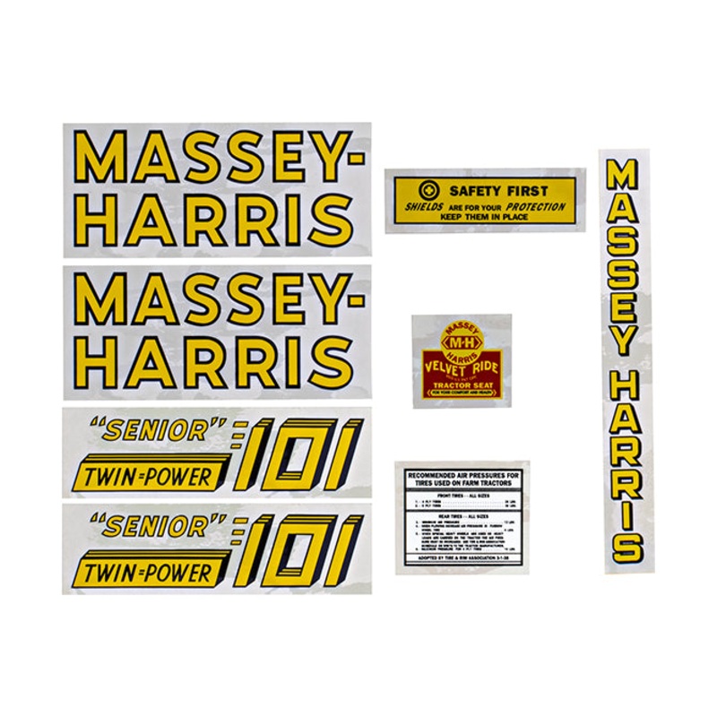 Decal Set for Massey Harris 101 Sr. Twin Power Mylar