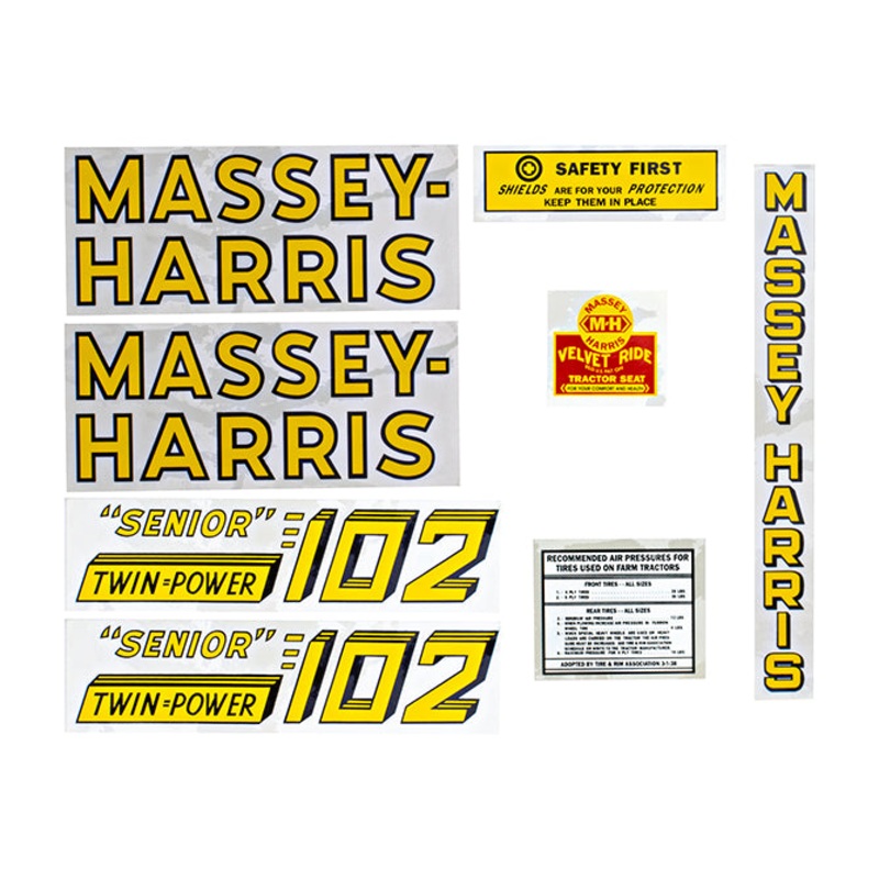 Decal Set for Massey Harris 102 Sr. Twin Power Mylar