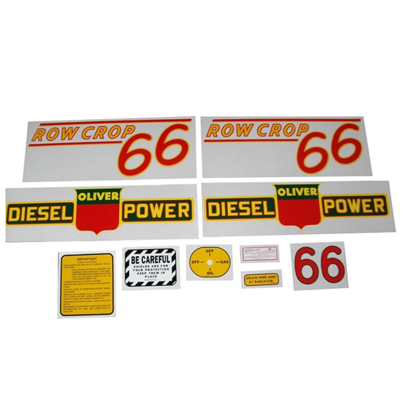 Decal Set for Oliver 66 Row Crop Diesel Mylar – Red Numbers