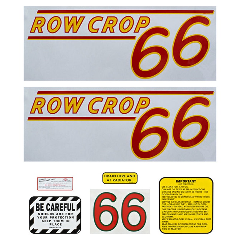 Decal Set for Oliver 66 Row Crop – Gas Mylar – Red Numbers