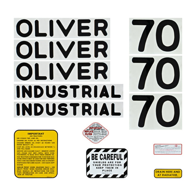 Decal Set for Oliver 70 Industrial Mylar
