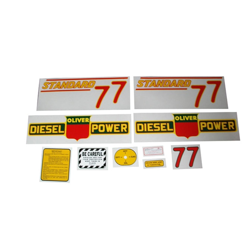 Decal Set for Oliver 77 Standard Diesel Mylar – Red Numbers