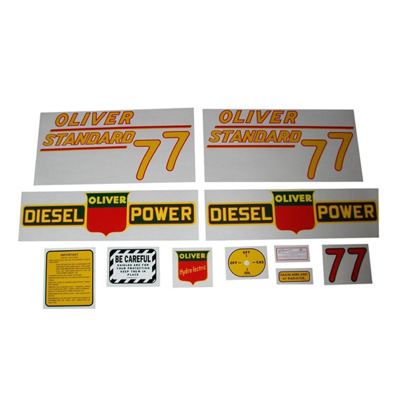 Decal Set for Oliver 77 Standard Diesel Mylar – Yellow Numbers