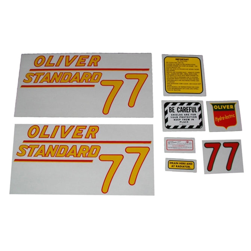 Decal Set for Oliver 77 Standard Gas Mylar – Yellow Numbers