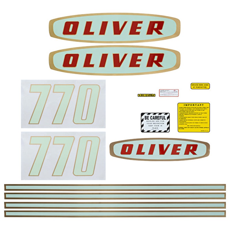 Decal Set for Oliver 770 Gas Early Mylar