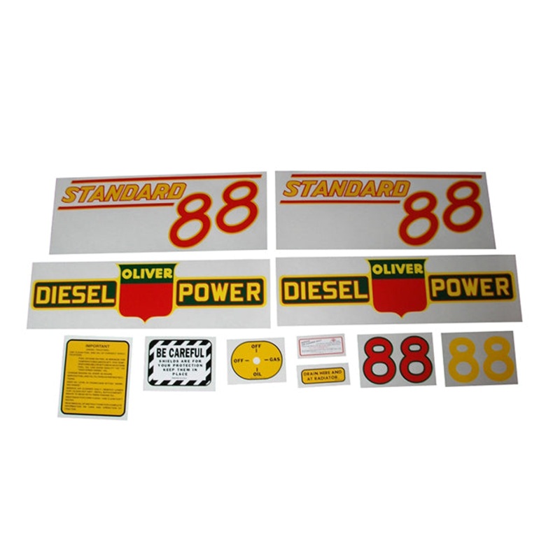 Decal Set for Oliver 88 Standard Diesel Mylar – Red Numbers