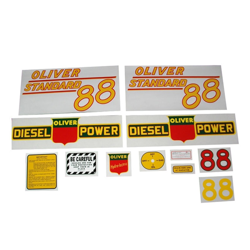 Decal Set for Oliver 88 Standard Diesel Mylar – Yellow Numbers