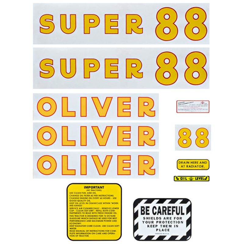 Decal Set for Oliver Super 88 Gas Mylar