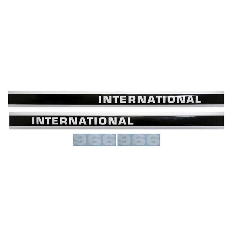 Decal Set for International / Farmall 966 Mylar – Black Stripe – Identification Decals Only!