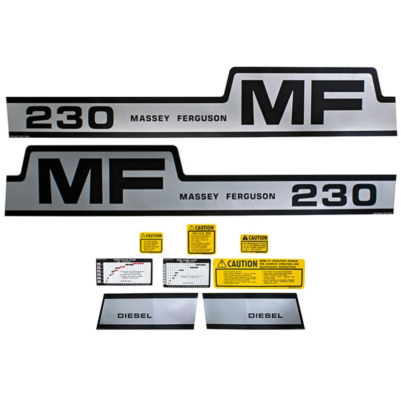 Decal Set for Massey Ferguson 230 Mylar
