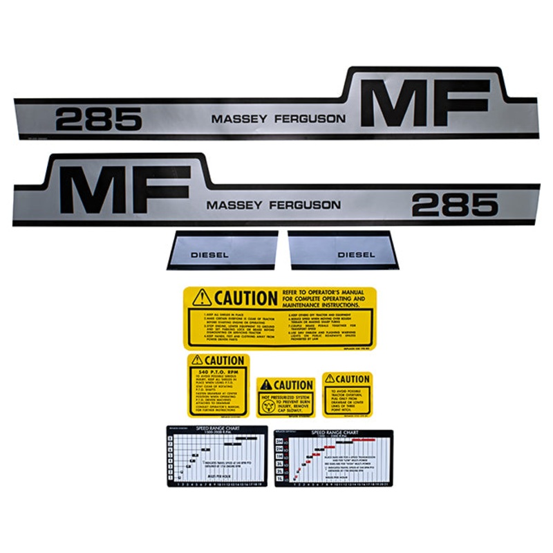 Decal Set for Massey Ferguson 285 Mylar