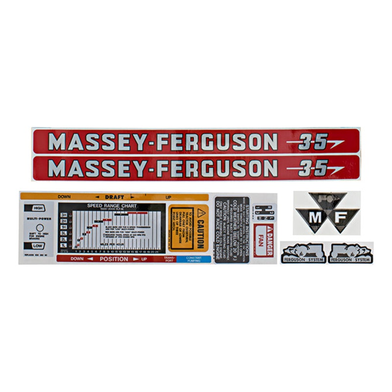 Decal Set for Massey Ferguson 35 Mylar