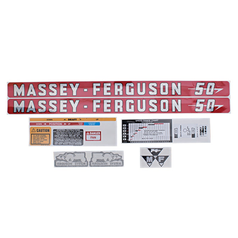 Decal Set for Massey Ferguson 50 Mylar