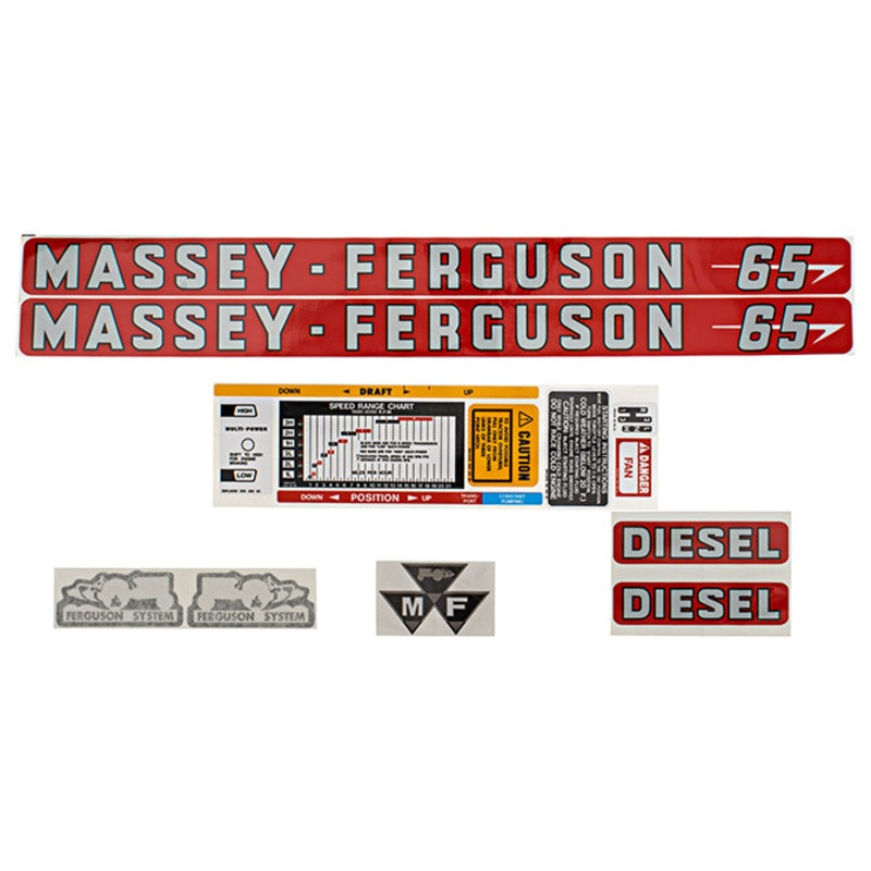 Decal Set for Massey Ferguson 65 Mylar