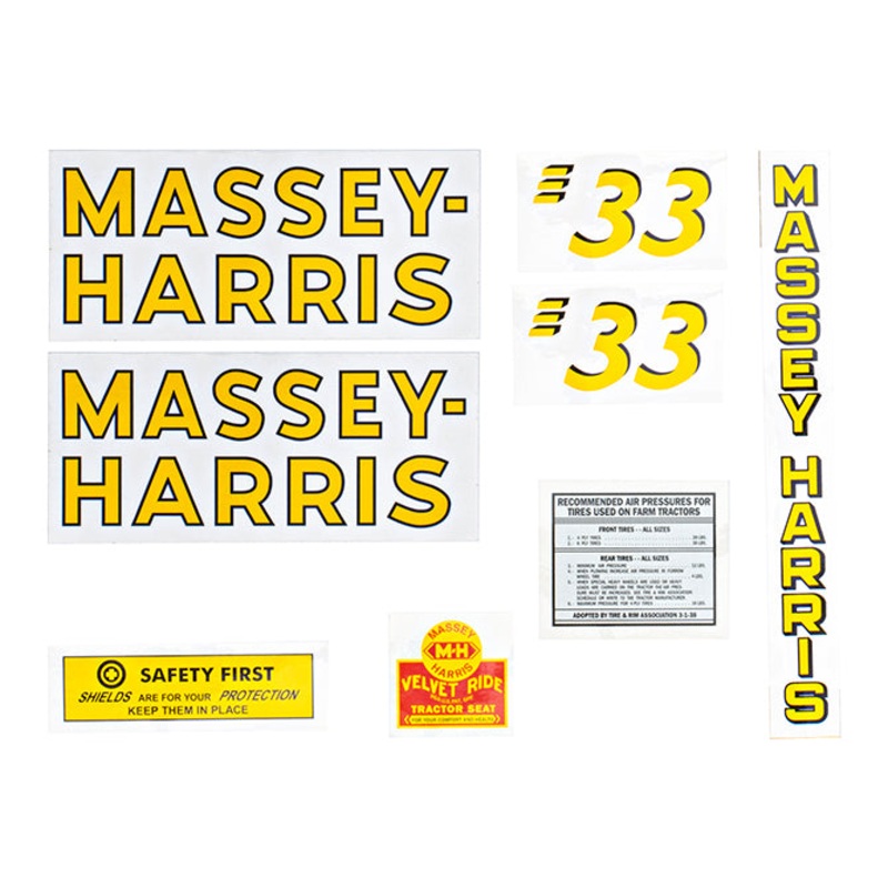 Decal Set for Massey Harris 33 Mylar