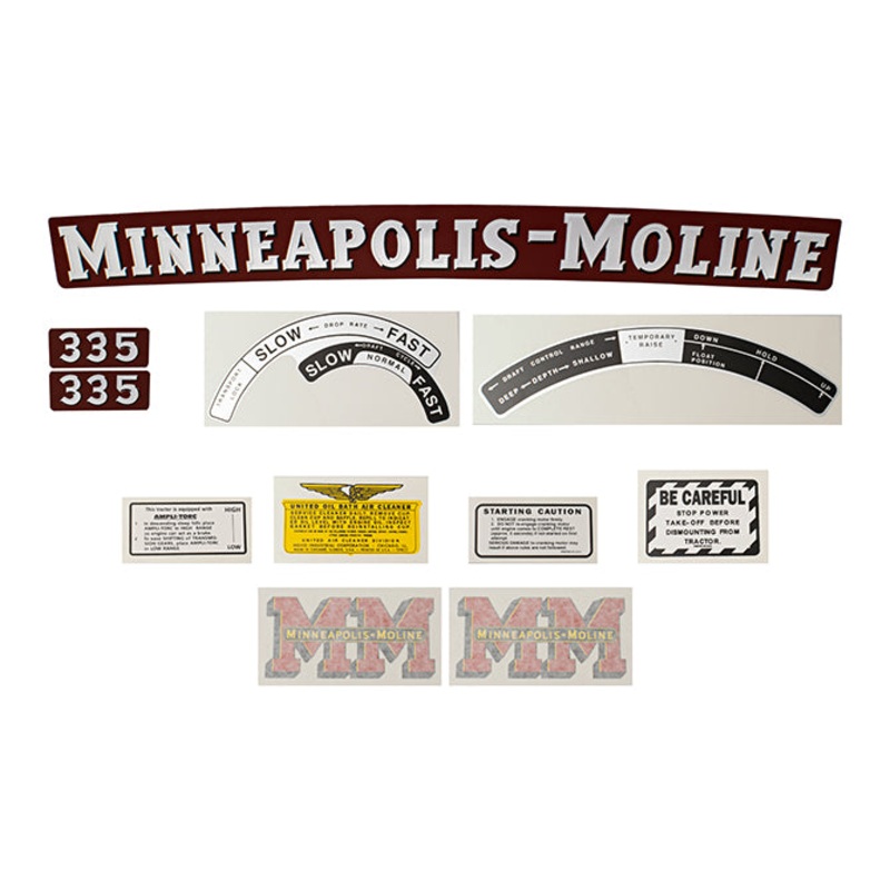 Decal Set for Minneapolis Moline 335 Mylar