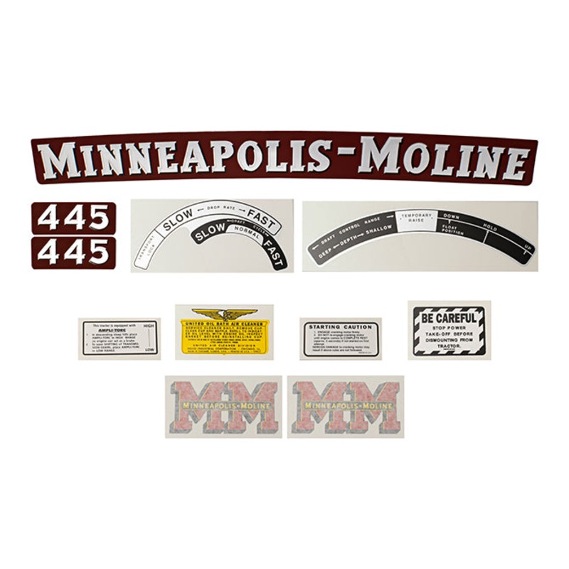 Decal Set for Minneapolis Moline 445 Mylar