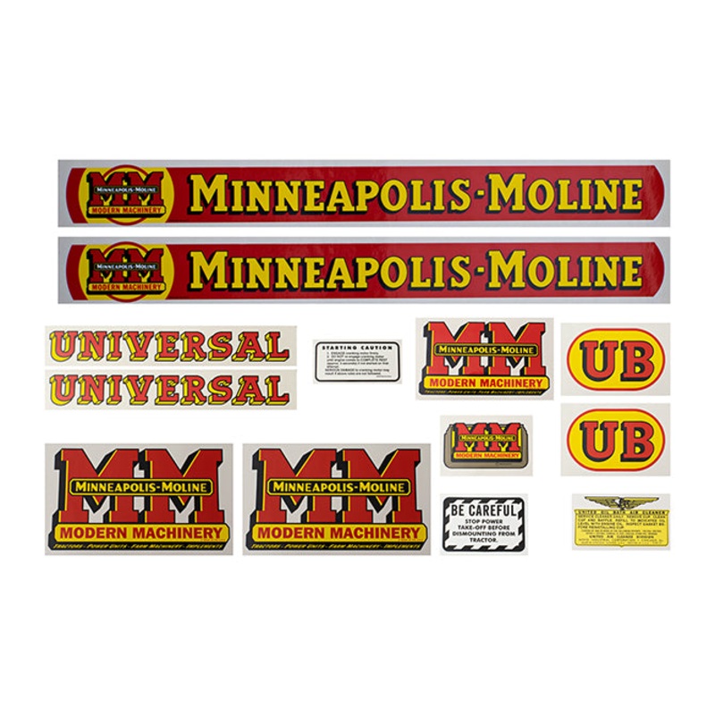 Decal Set for Minneapolis Moline UB Mylar