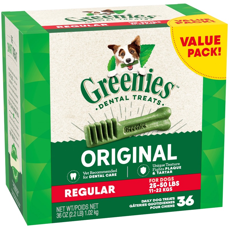 Greenies Original Regular Natural Dog Dental Care Chews Oral Health Dog Treats.