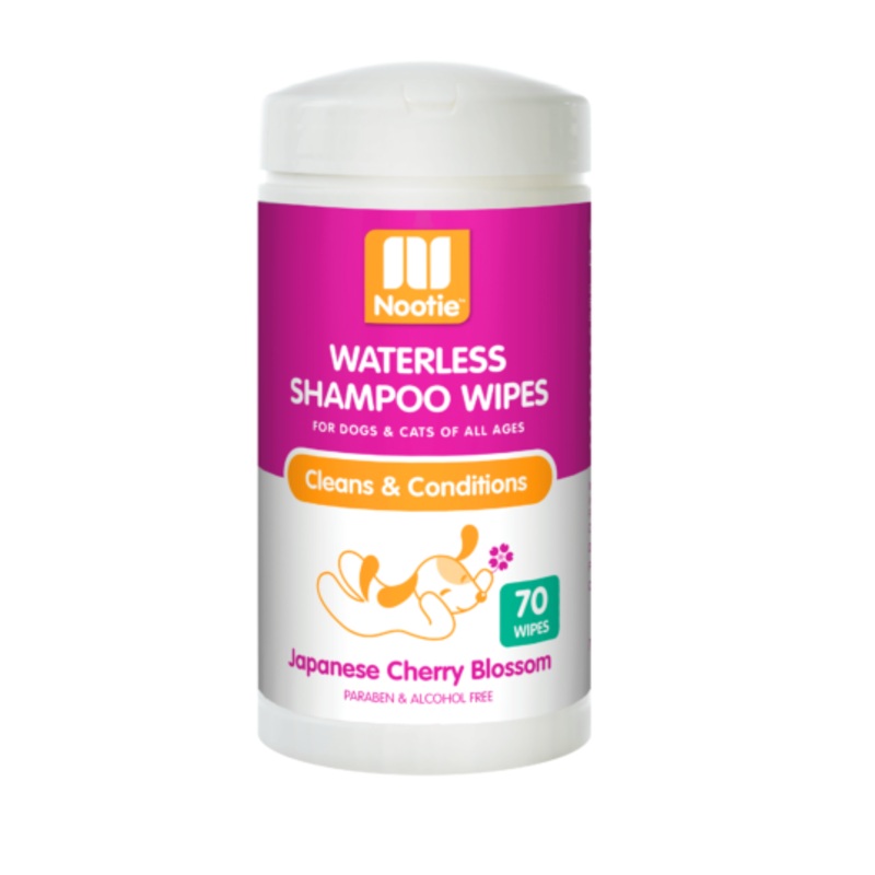 Nootie Japanese Cherry Blossom Waterless Shampoo Wipes For Dogs & Cats