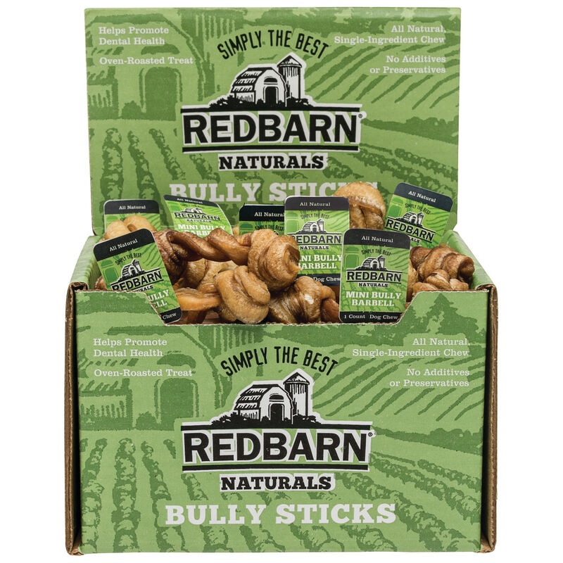 Redbarn Naturals Mini Bully Barbells Dog Treats Bully Stick Size: Mini